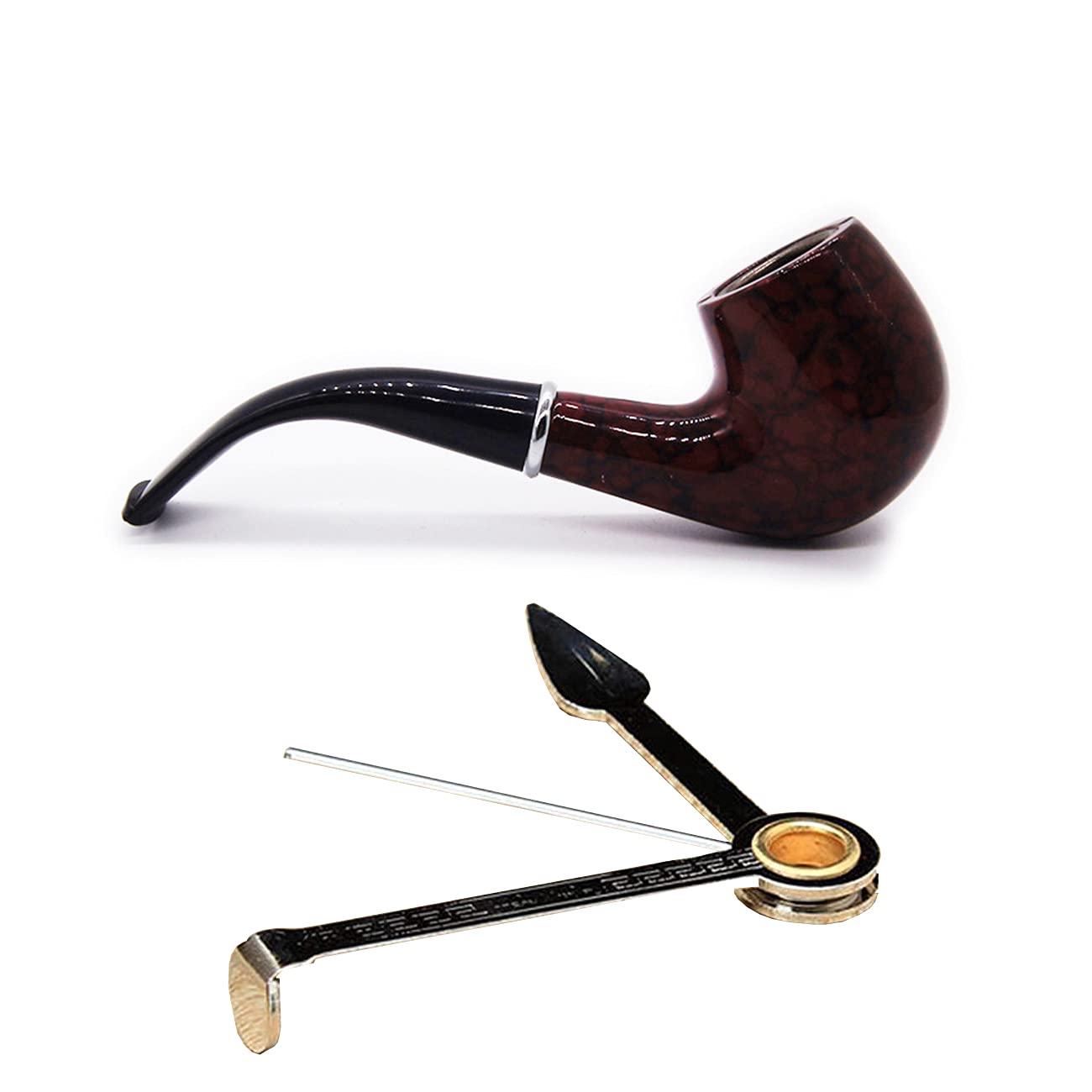 VOVCIG Smoking Pipe Tobacco Pipe with 3 in 1 Tobacco Pipe Cleaning Tool Detachable Pipe Gifts for Your Friends（5.1Inches）