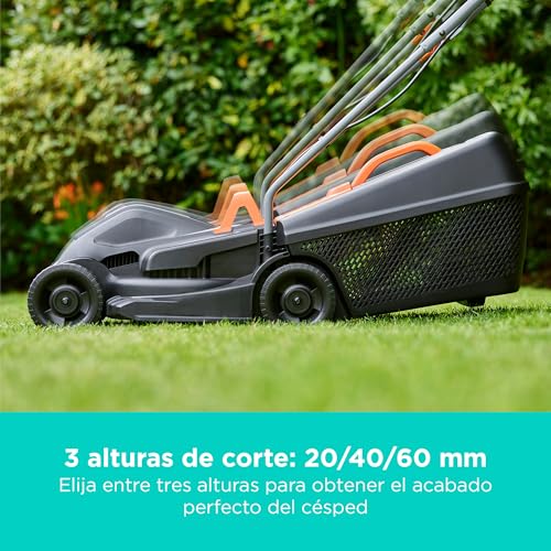 Cortacésped eléctrico BLACK+DECKER 1000W de 32 cm con caja de 30L 6