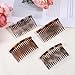 4 Pcs French Hair Side Comb Small French Side Hair Comb Clips Twist Hairs Styling Accessories Women's Bun Strong Hold Clips for Women Bun Decorative Styling Accessories(Tortoise Shell Leopard)