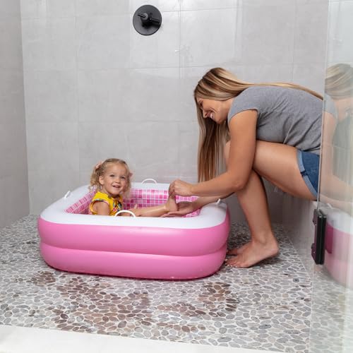 image for GRIP A POOL Inflatable Baby Pool for Toddlers 1-3, Handles, Soft Floor