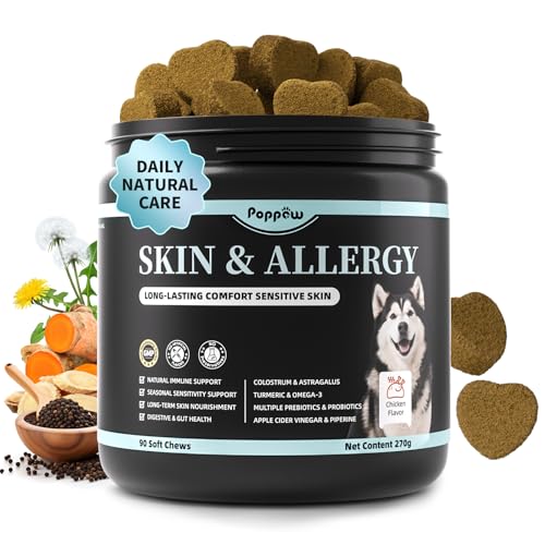Dog Skin & Allergy Chews - Dog Probiotics for Sensitive Skin Heal...