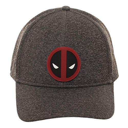 Deadpool Rubber Weld Cationic Flex Cap Baseball Hat Grey