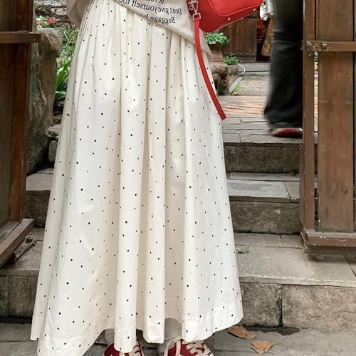 Women's Gentle Casual Long Skirt, Summer Classic Polka dot Urban Commuting Style Temperament Half Skirt2