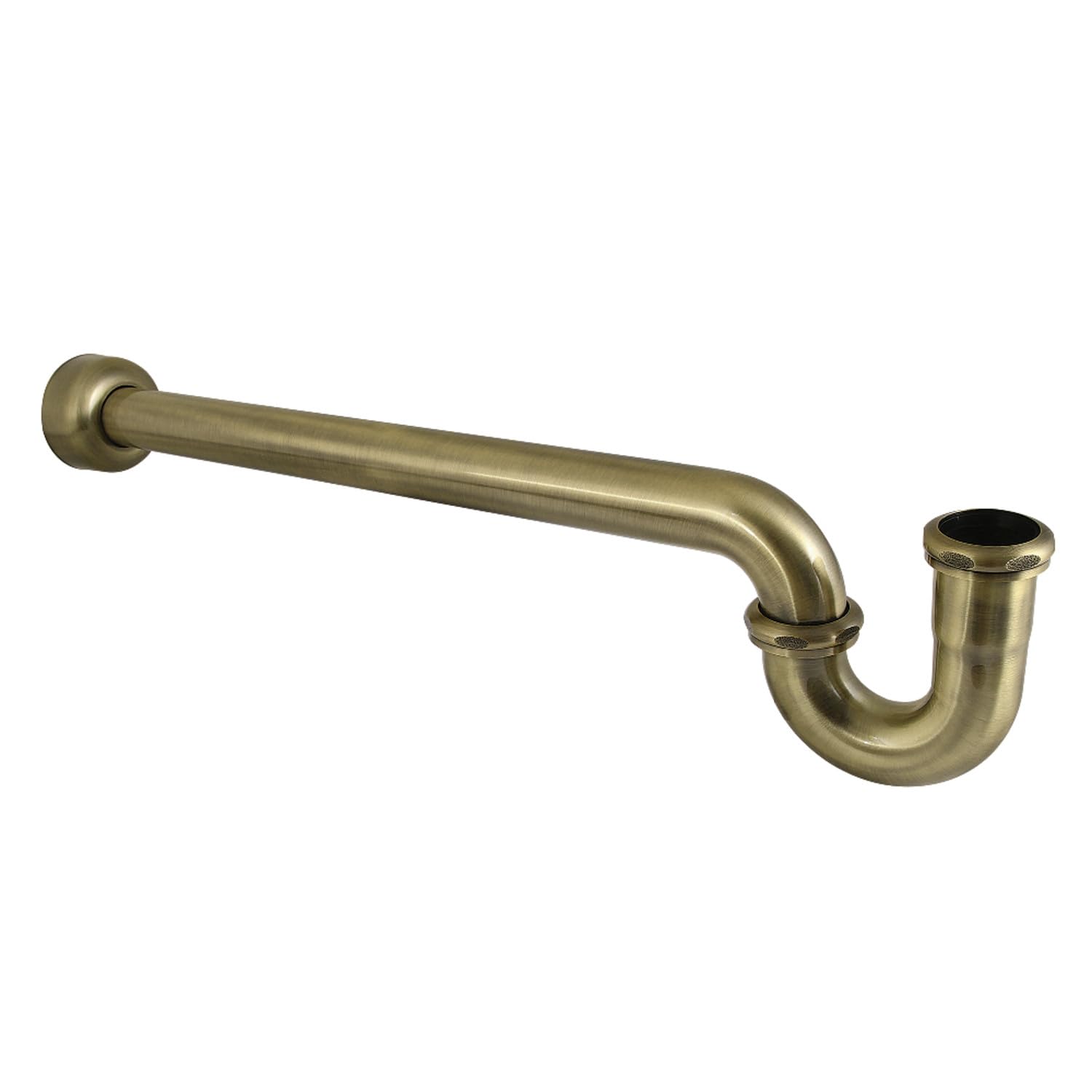 Trampa P Kingston Brass CC9243 de latón antiguo calibre 18 con brida decorativa