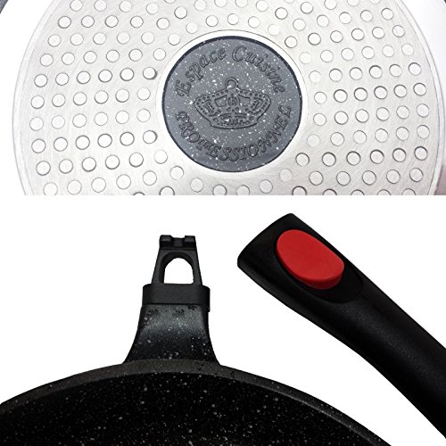 Lot de 3 Poêles 20, 24 et 28cm revêtement façon pierre