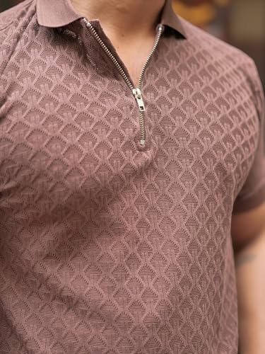 Image of Maniac || Mens || Kite || Textured || Polo Neck || Half Sleeve || Cotton || Slim Fit || Tshirt