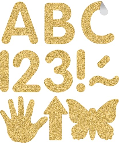 Lettres autocollantes classiques 5 cm Gold Glitz TCR9648 pour personnalisation