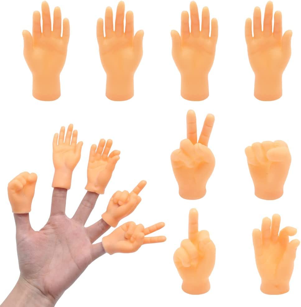 Tiny Hands 8 Pack inger Puppets Mini Hand Dolls Premium Rubber Little Tiny Finger Hands Storytelling Props Funny Toys Fun and Realistic Design Hilarious