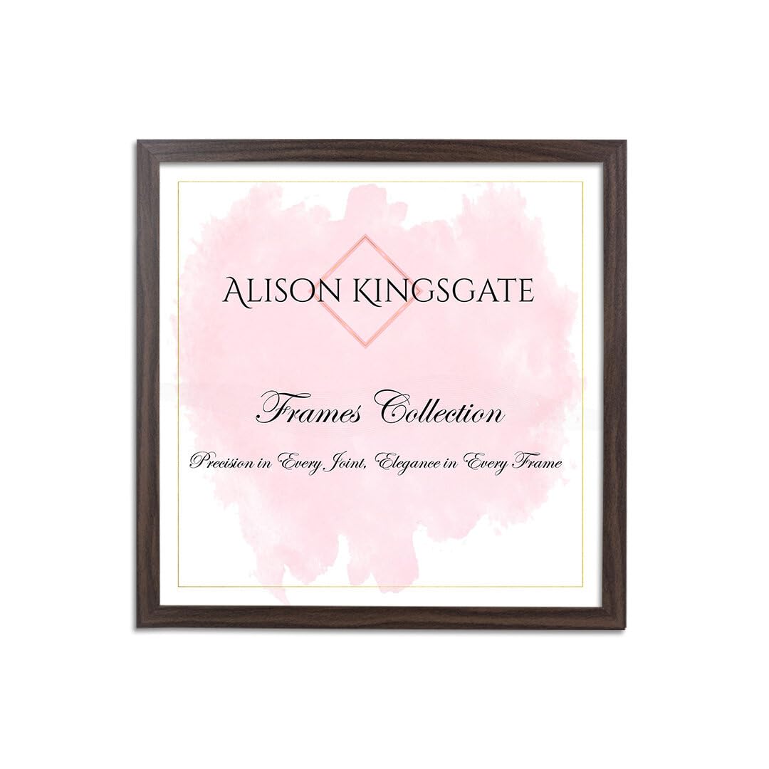 Alison Kingsgate Sleek 35X35CM Picture Frame - Engineered Wood with Shatterproof Perspex Front -Perfect for Photos, Posters, Certificates -Suitable for Wall Mount or Tabletop Display - Walnut- โ image 1