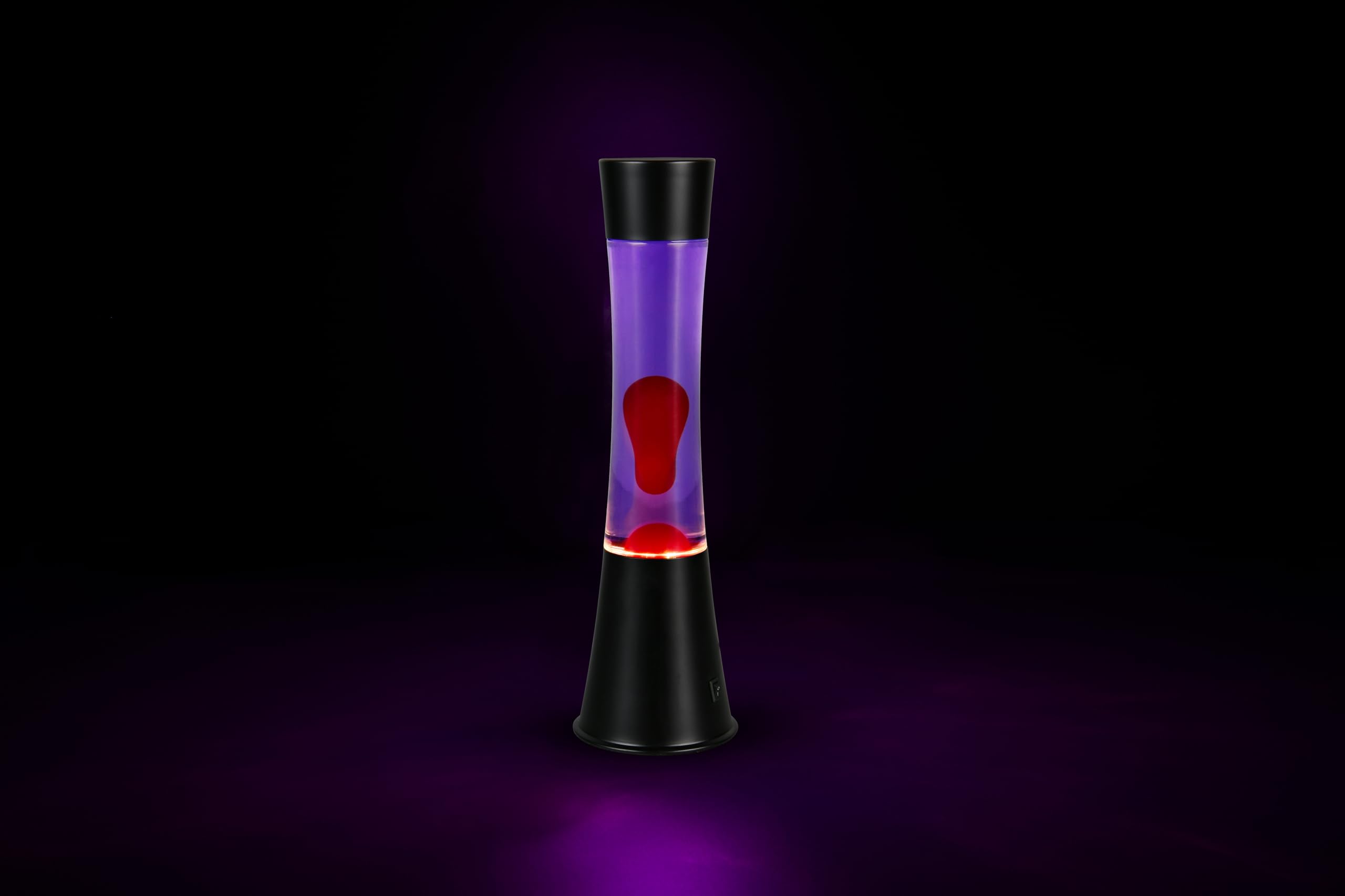 Reality Leuchten Lavalampe Etna R50559192, Metall Schwarz matt, Glas klar, Wachs rot, inkl. 21 Watt LED