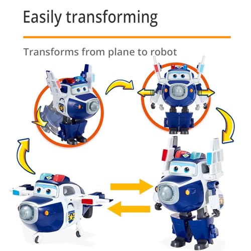 Super Wings Verwandlungsspielzeug Paul & super pet Paul, 2 in 1 Action Figur, 12,7 cm großes Flugzeug-Roboter-Spielzeug… – Ansicht 3