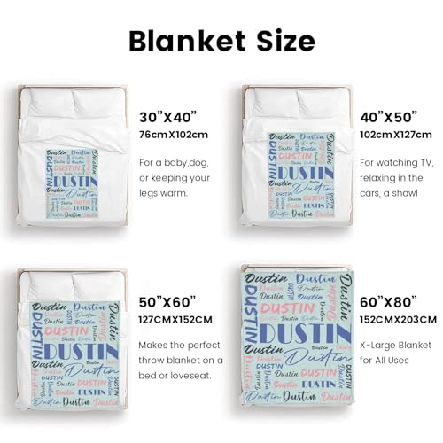 Personalized Blankets for Kids with Names Customized Blankets with Name for Adult Custom Blanket Gift for Birthday Christmas Valentines Day Gift