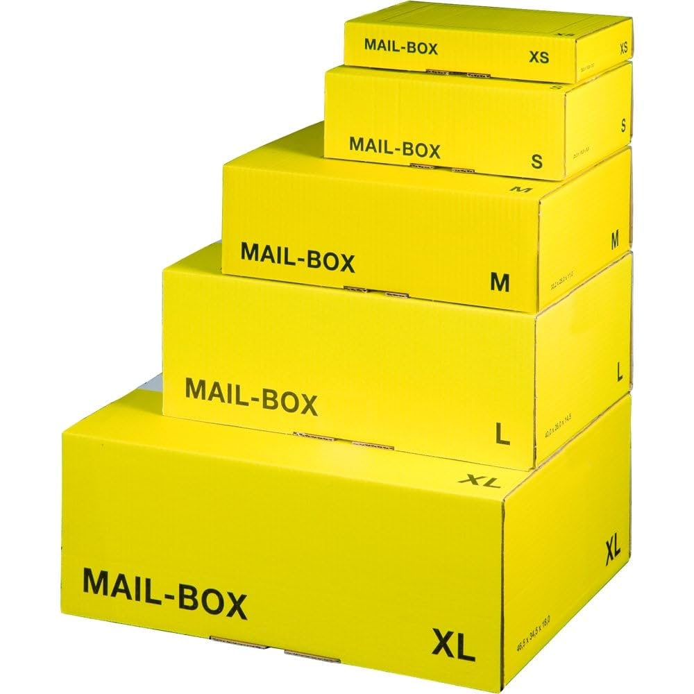 Dhl XS Versandkartons Gelb - 244x145x43mm - Dhl Pakete XS für Kartons Versand (Packset 80 Stück) Pakete für Versand