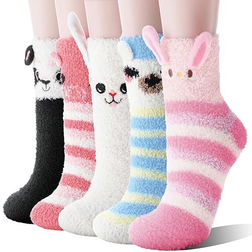 ANTSANG Women Fuzzy Socks Teen Girls Slipper Cozy Winter Fluffy Comfy and Warm Cabin Home Fleece Socks
