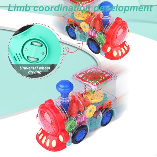 Image of Mashes Concept Gear Transparent Train Toy for Kids with Lights & Music | Moving Gears Educational STEM Toy | Battery Operated Learning Train for Boys & Girls