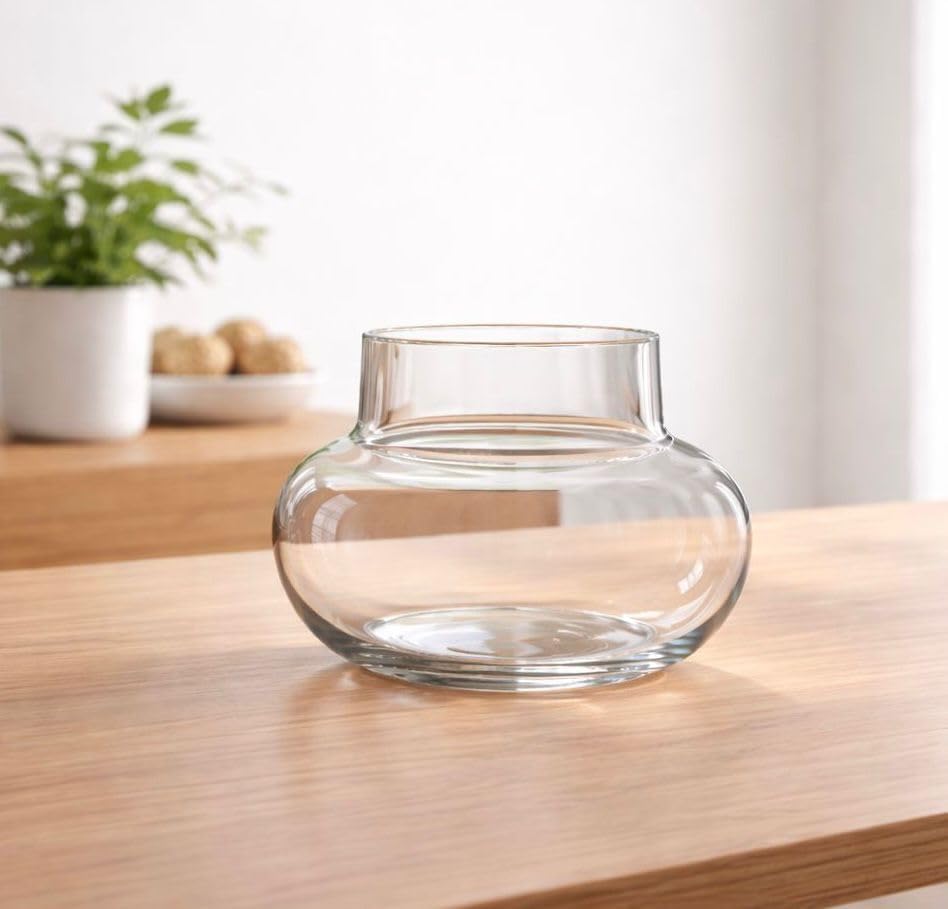 AYUTAS Glass Pot for 3 Layer Lucky Bamboo, Money Plant | Crystal Clear Glass Bowl Round Shape Planter for Balcony, Cafes, Gifts, Office, Table & Home Organization | Pack of 1 Piece, 4 Inches-image-31