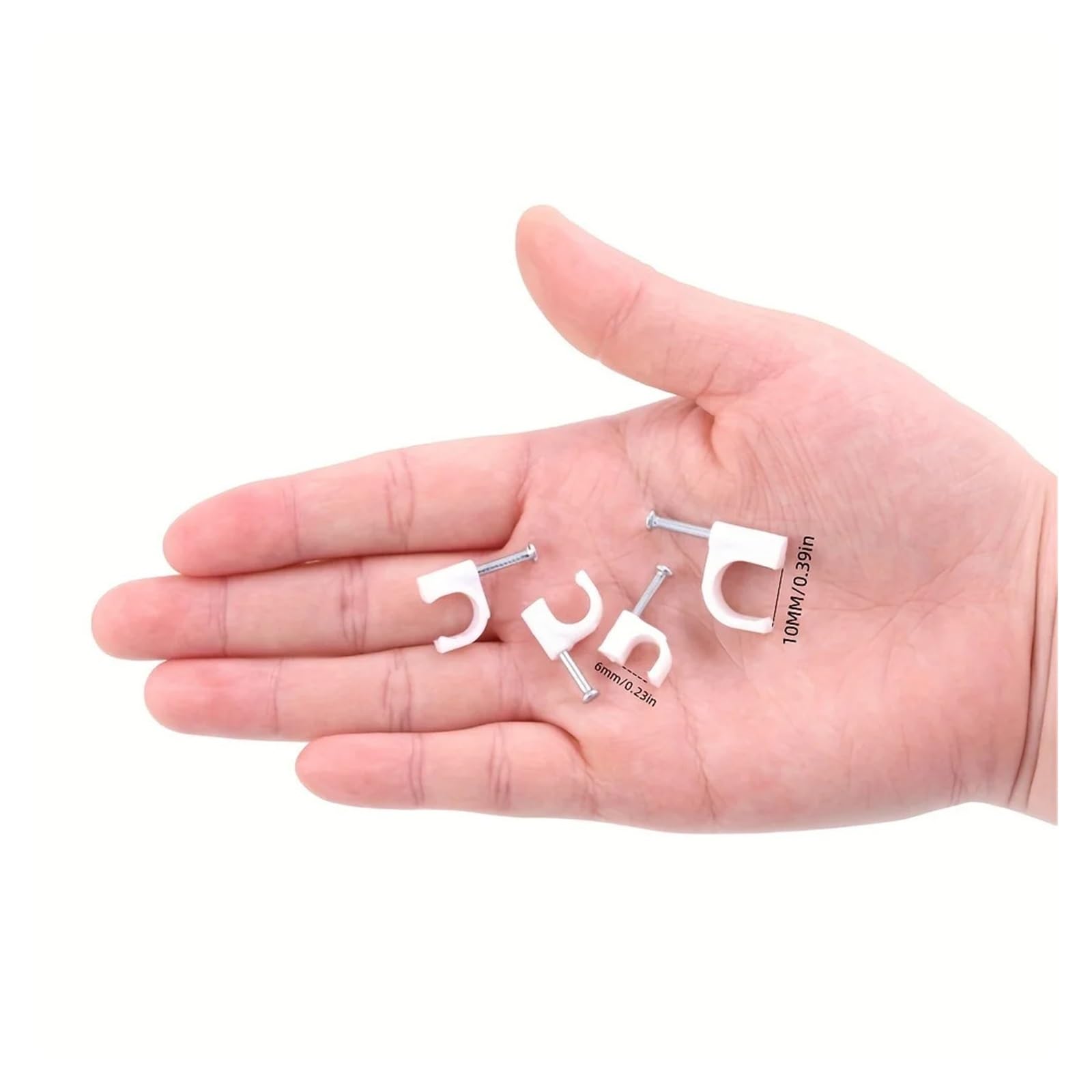 Clavos Clips for cables, Abrazaderas for con clip de alambre for clavos acero 4,5,6,8,10 mm(8mm)