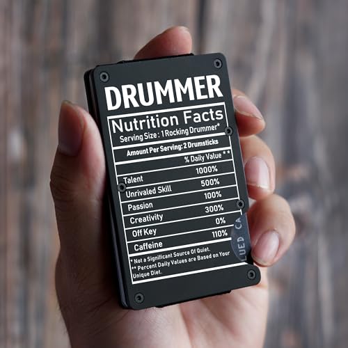 CREWZ Drummer Minimal Wallet Gift - Drummer Hourly Rate Money Clip - Drummer Ceramic Slim Wallet - Drummer Wallet - Drummer Wallet Gifts - Drummer Wallet4