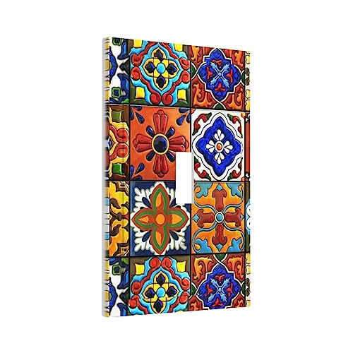 Mexican Talavera Ceramic Pattern Single Toggle Light Switch Plate 1