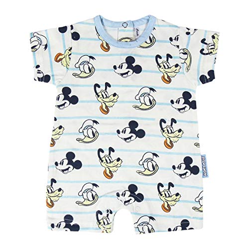 Cerd� Pelele Ni�o de Disney-Mickey Mouse, Donald y Pluto Juego de Pijama, Blanco, 1 Mes para Beb�s