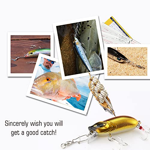 Image of AMYSPORTS Duo Lock Snap Fishing Swivels Stainless Barrel Swivels Fishing Lure Snap Swivels Ball Bearing Swivels Fishing Tackle for Saltwater Fishing Freshwater Fishing