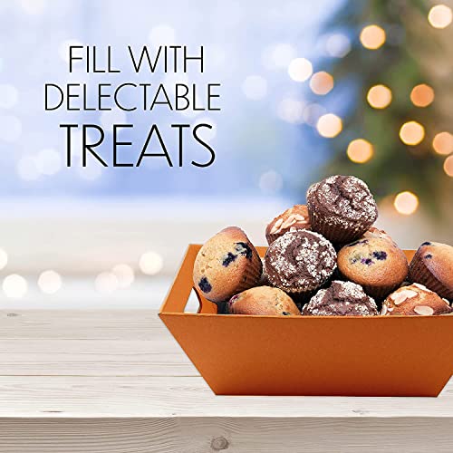 Image of [5 PK] 8x10 inch Brown Baskets for Gifts Empty| Baskets with Handles|Gift, Sympathy, Breakfast, Occasion, Holiday, Montessori| Wine Gift Basket| Gift to Impress-Upper Midland Products