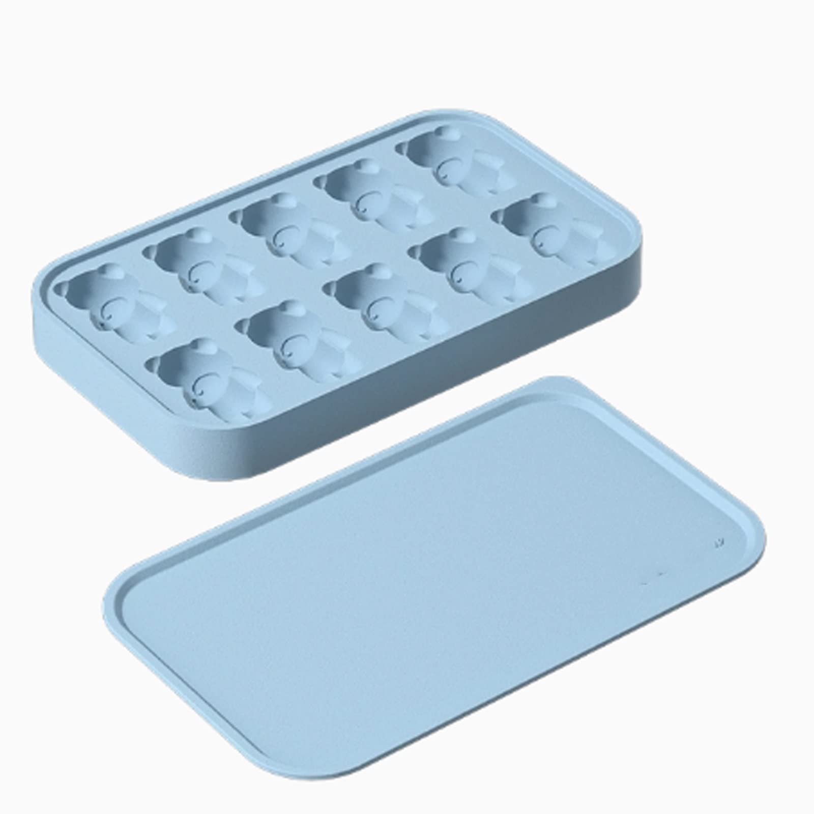 Moldes De Cubitos De Hielo, Bandejas De Hielo Apilables Flexibles Molde De Cubitos De Hielo De Silicona Con Tapa Fabricante De Cubitos De Hielo De Fácil Liberación For Cóctel De Bebidas ( Color : Blue