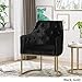 Christopher Knight Home Fern Modern Tufted Glam Accent Chair with Velvet Cushions and U-Shaped Base, Black and Gold Finish