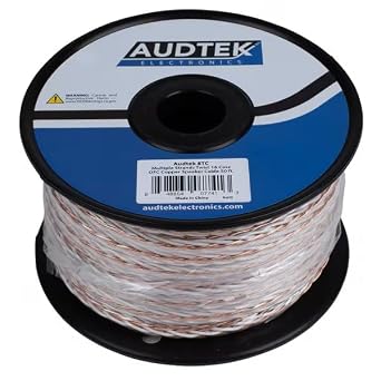 8TC-1 Audiophile Braided Hi-Fi Speaker Wire Pure Copper OFC Dual-Conductor 16 Core Interlaced 11 AWG 50 ft.