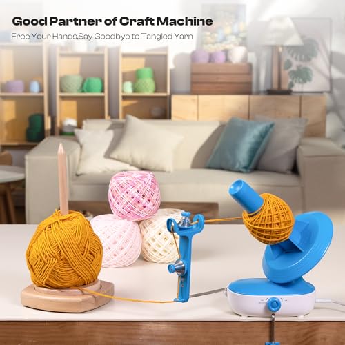 Image of Caydo Wooden Yarn Holder for Knitting and Crocheting, Easy Install and Operate Yarn Spinner Holder, Yarn Spinner with Yarn Storage, Perfect Crochet Gift for Craft Enthusiasts - Large