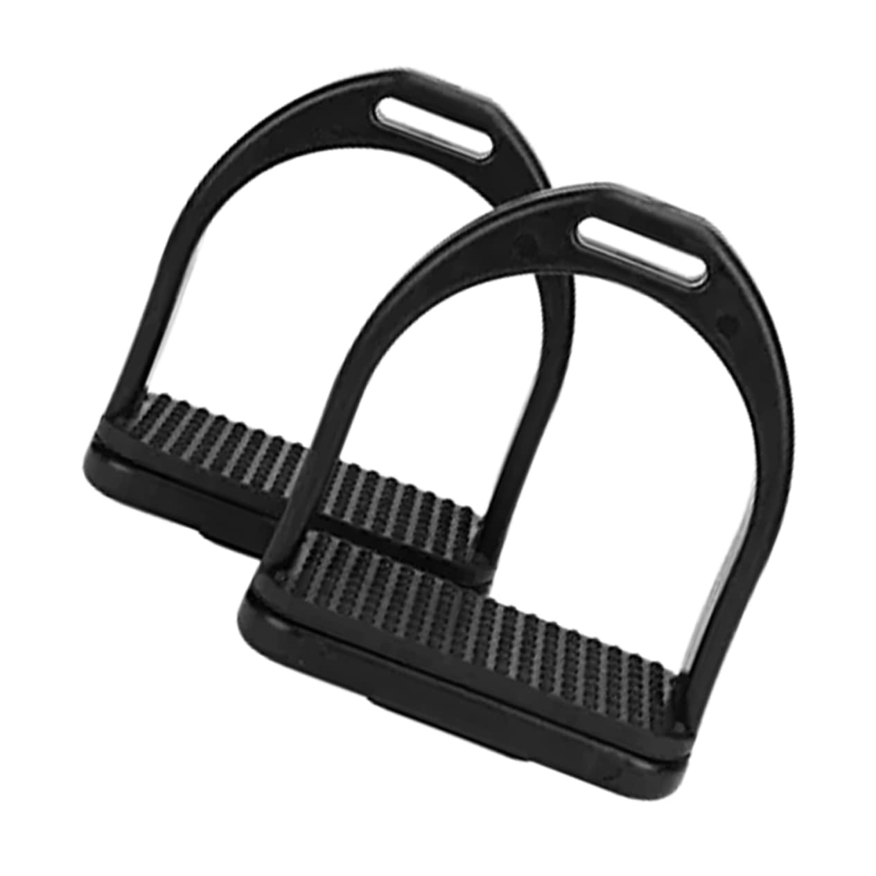 Generic 2pcs Stirrup English Saddle Safety Saddle Wear-Resistant Horse Wide Western Saddle Black Rubber Mat Replaceable Horse Riding Accessories Plastic, 16.2x13.5cm