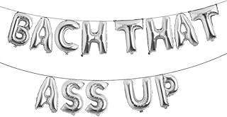 Bachelorette Party BACH THAT ASS UP Balloon Banner Brunch Bridal Shower Party Decorations Nash Bachelorette Party Sign Decorations for Bridal Shower Bubbly Bar (BACH THAT ASS UP Silver)