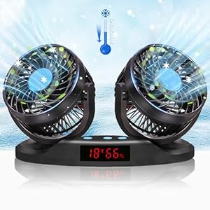 Cherubfunz T103E 12V Auto Doppelventilator Schwarz