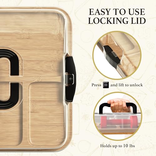 image for Trayful Charcuterie Board with Lid - Reversible, 2-in-1 Travel Portabl
