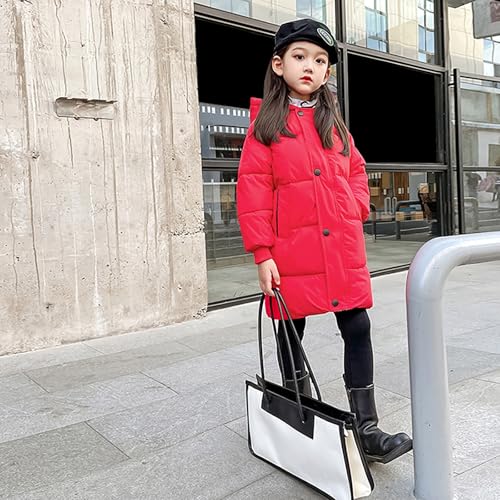 KAGAYD Kids Boys Girls Solid Snowsuit Winter Thick Warm Hooded Down Jacket Full-Zip Coats with Pockets 3~9T4