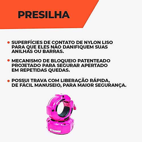 Presilha para Barra Olímpica One Rosa/Preto Ultrawod - Par