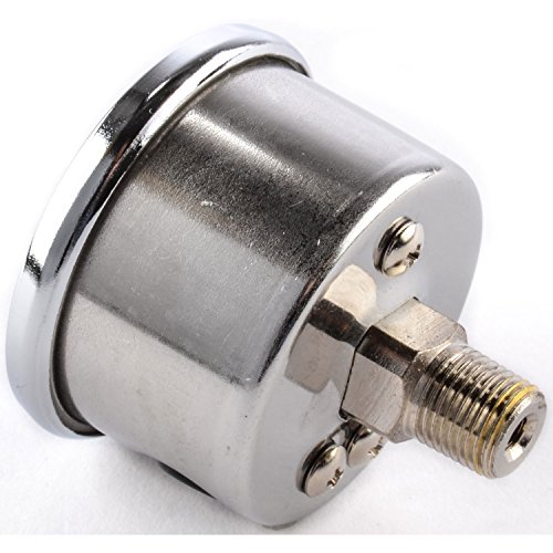 Jegs Fuel Pressure Gauge | 1.5” Diameter | Liquid Filled | 0-15 Psi | Black Dial | 1/8 “ Npt Male Fitting | Stainless Steel Case & Bezel #TOP1
