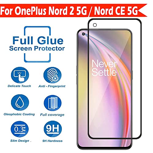Image of DD SON Premium HD+ Tempered Glass Screen Protector Guard Compatible For Oneplus Nord CE /Oneplus Nord 2 5G Edge to Edge Coverage With Easy installation kit for Smartphone