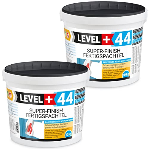 Super Finish Spachtel 10+10kg Fertigspachtel Q4 Perfekt Glätt Flächen Füll für Küche Bad Wohnzimmer RM44