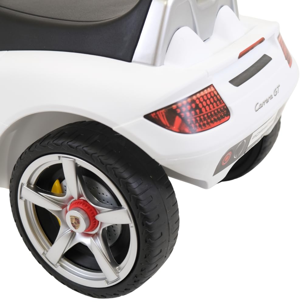 Bandits & Angels Porsche Carrera GT Rutshauto ab 1 Jahr für Jungen und Mädchen – Funktionierende Scheinwerfer – Hochwertige Kunststoffräder – Für drinnen und draußen geeignet (Weiß)