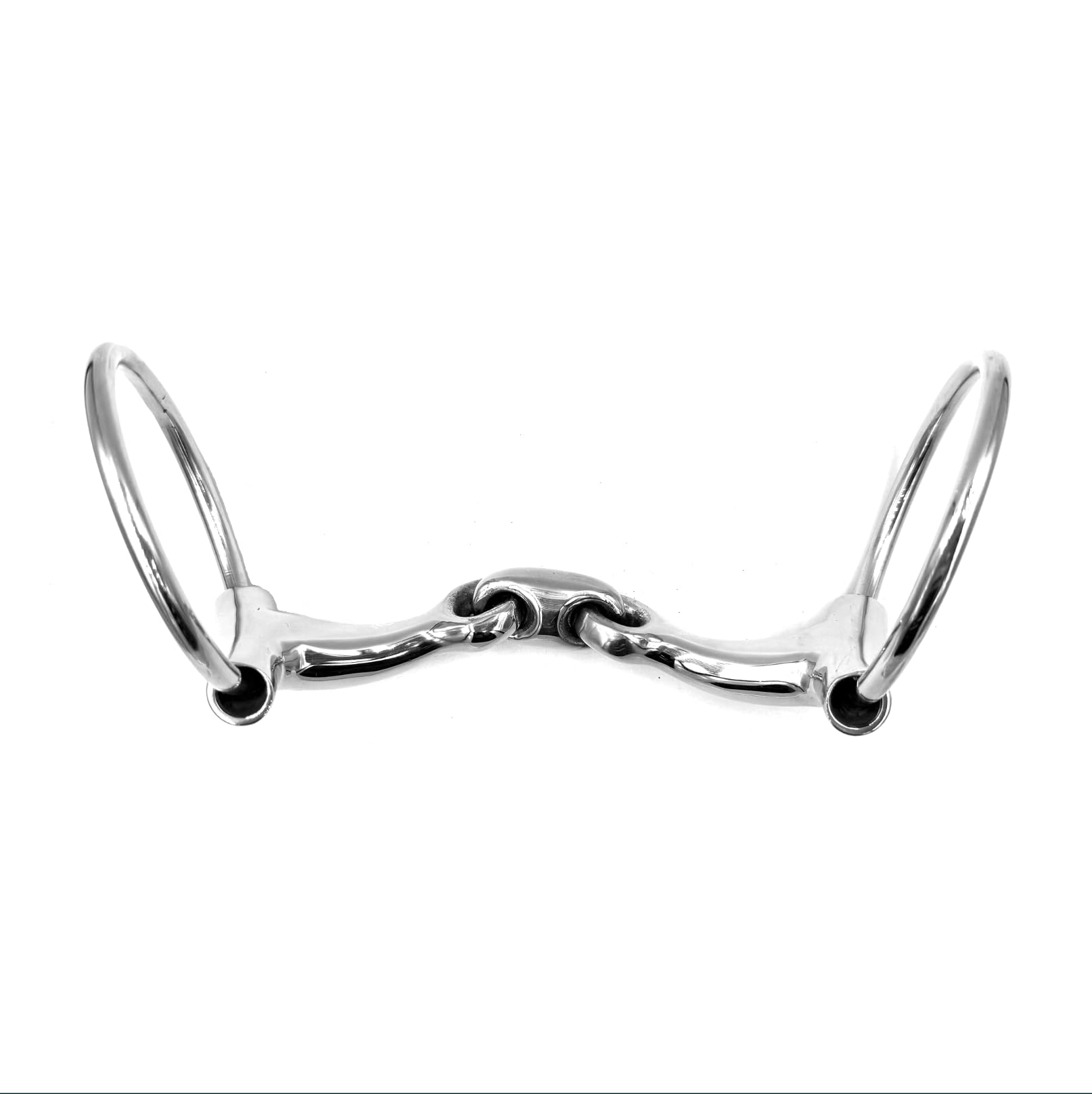 Equine Smile ES0094 ErgoBit Blocked Water Snaffle Ring Snaffle Double Broken with Fixed Angle Stainless Steel Ring Diameter 65 mm Bit Thickness 16 mm (12.5 cm)
