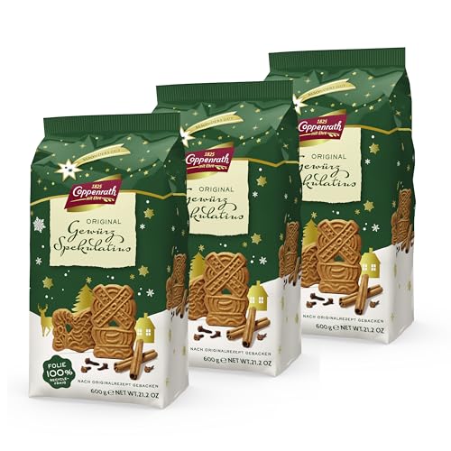 Coppenrath Spekulatius Kekse 3x 600g – Klassische Weihnachten Kekse mit Zimt, Kardamom & Karamell – Perfektes Gebäck für Advent und den Winter – Weihnachtsgebäck für festliche Naschereien