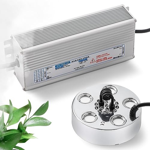 Mxmoonant Nebelmacher 5-Kopf Ultraschall-Nebelmaschine 2000ML/H mit Boje und 120W Netzteil Ideal für die Landschaftsgestaltung und die Schaffung Einer magischen Atmosphäre