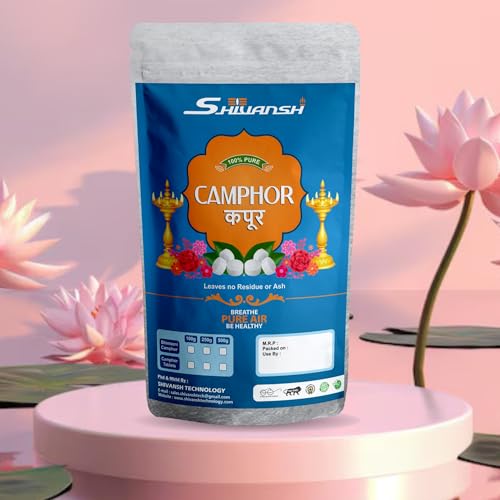 Image of SHIVANSH TECHNOLOGY Camphor Tablets 100g | Bhimseni Kapoor Original for Puja, Meditation & Pooja Room | Pure Bhimseni Camphor with Refreshing Fragrance | Kapoor for Puja & Religious Rituals