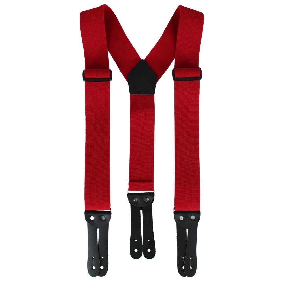 Welch Men's Big & Tall 2 Inch Super Tuff Stuff Y-Back Button On Work Brace, Red