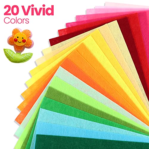 Image of Moukeren 240 Pcs 16 x 18 Inch Felt Sheets, Rainbow