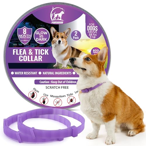 Dog Repellent Treatment, 2 Pack Repellent Collar, Adjustable for Small Medium Large Dogs Natural Waterproof Design (2 Pack Purple)