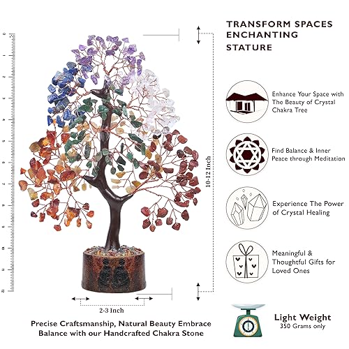 Fashionzaadi Seven Chakra Tree Of Life - Crystal Tree - Artificial Bonsai Tree thumb #1