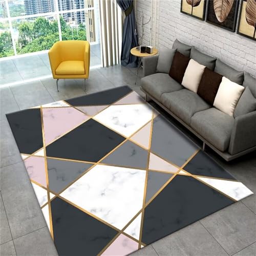 Tapis géométrique moderne gris 80x150cm pour salon de filles