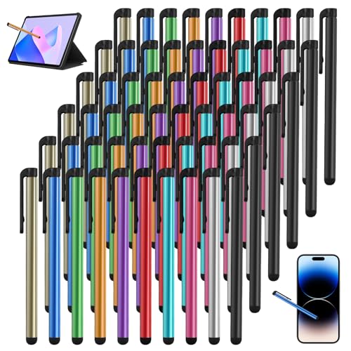 CJMUQHEHH 60 penne per tablet, penna a libro per cellulare, pennino touch, pennino capacitivo per tablet, iPad, cellulare, Samsung Galaxy, Apple penna, 10 colori